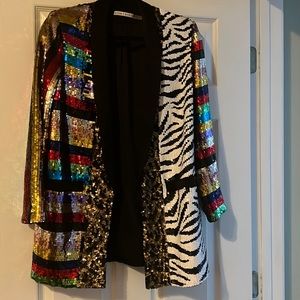 Alice & Olivia Sequin Blazer Jacket